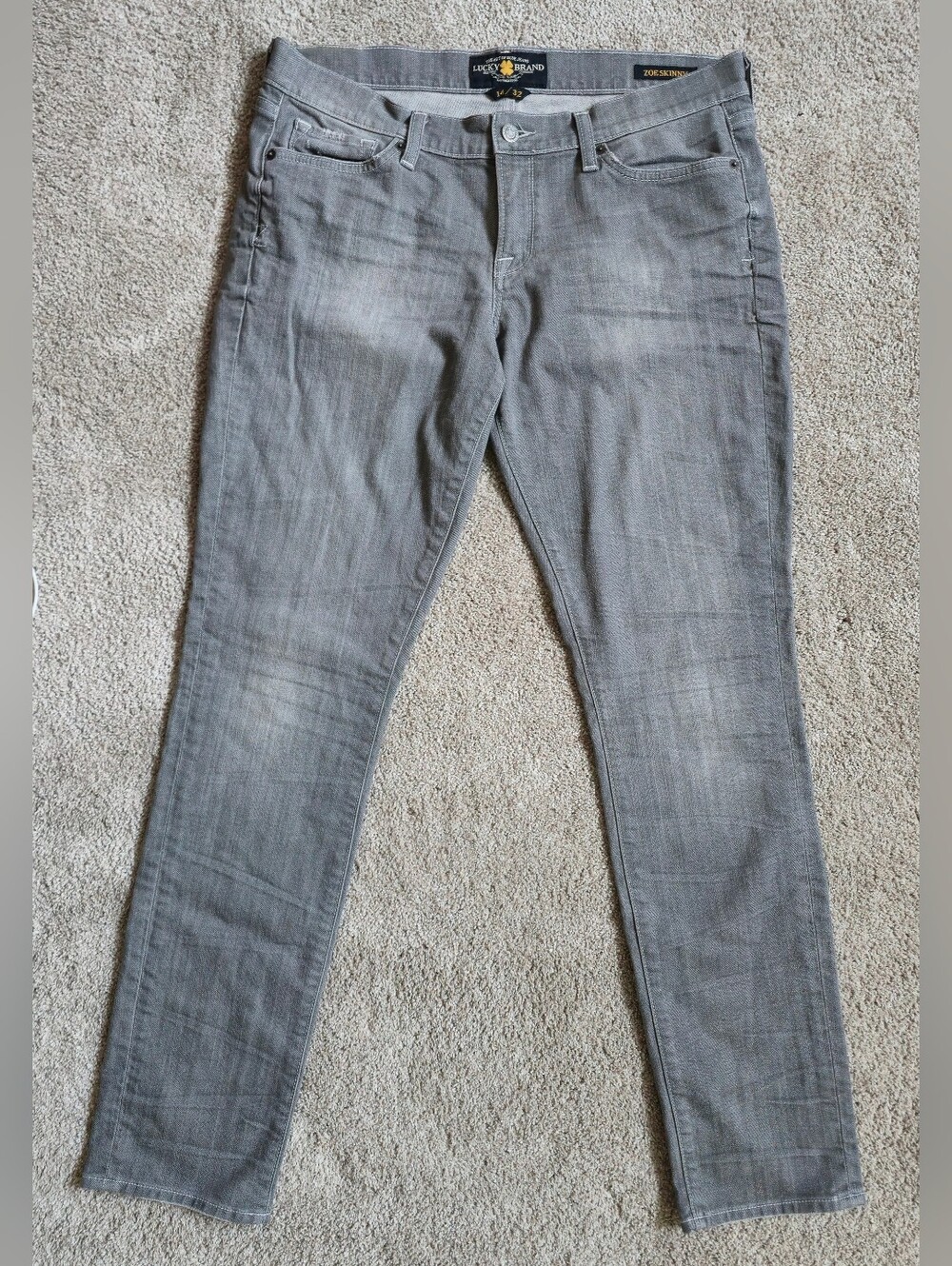 Lucky Brand Grey Zoe Skinny Size 14 /32 Gray